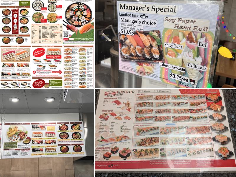 Kozo Sushi Menu
