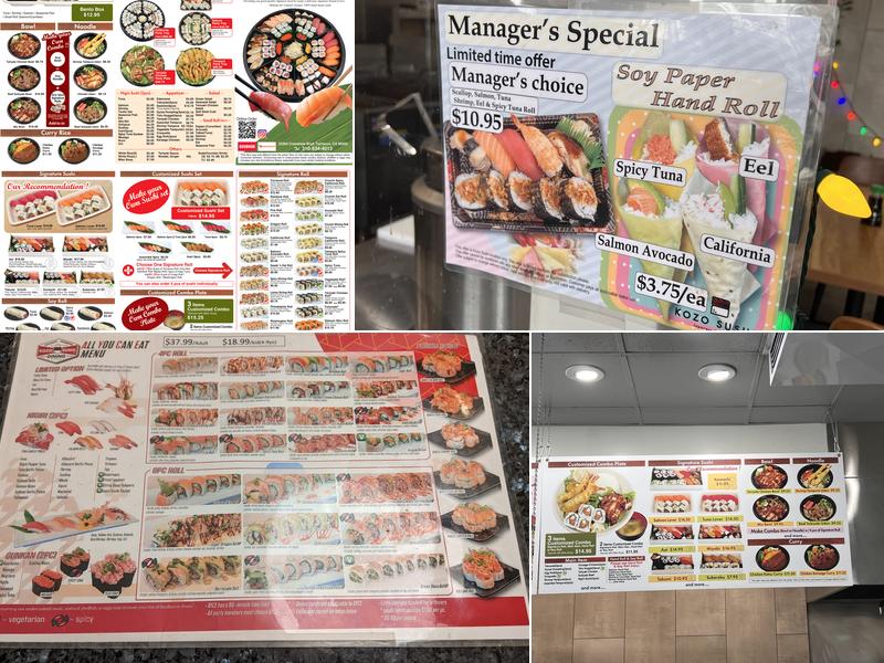 Kozo Sushi Menu