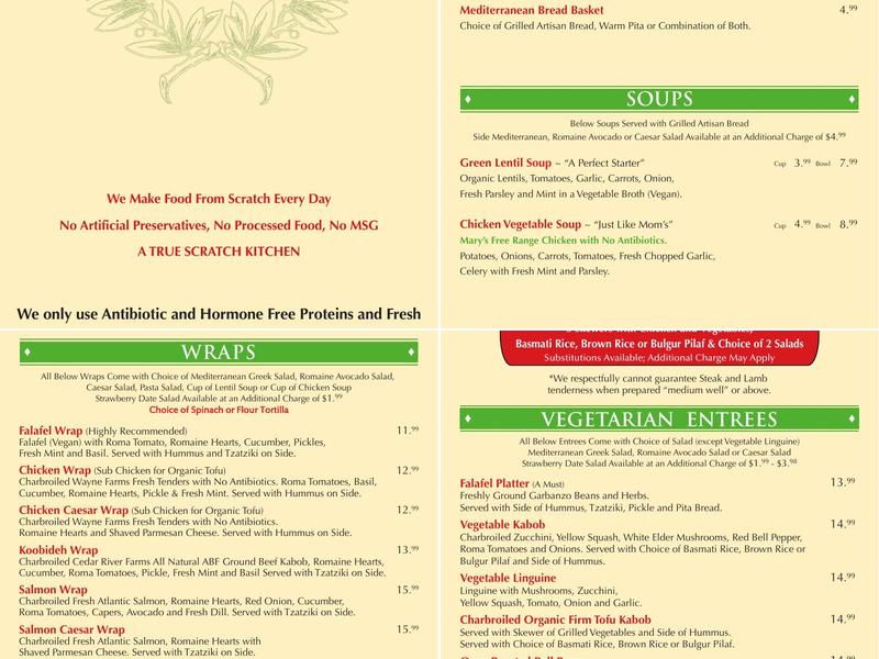 Panini Kabob Grill - Anaheim Menu