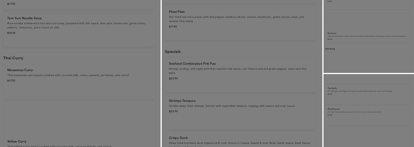 Nit Noi Thai Kitchen Menu