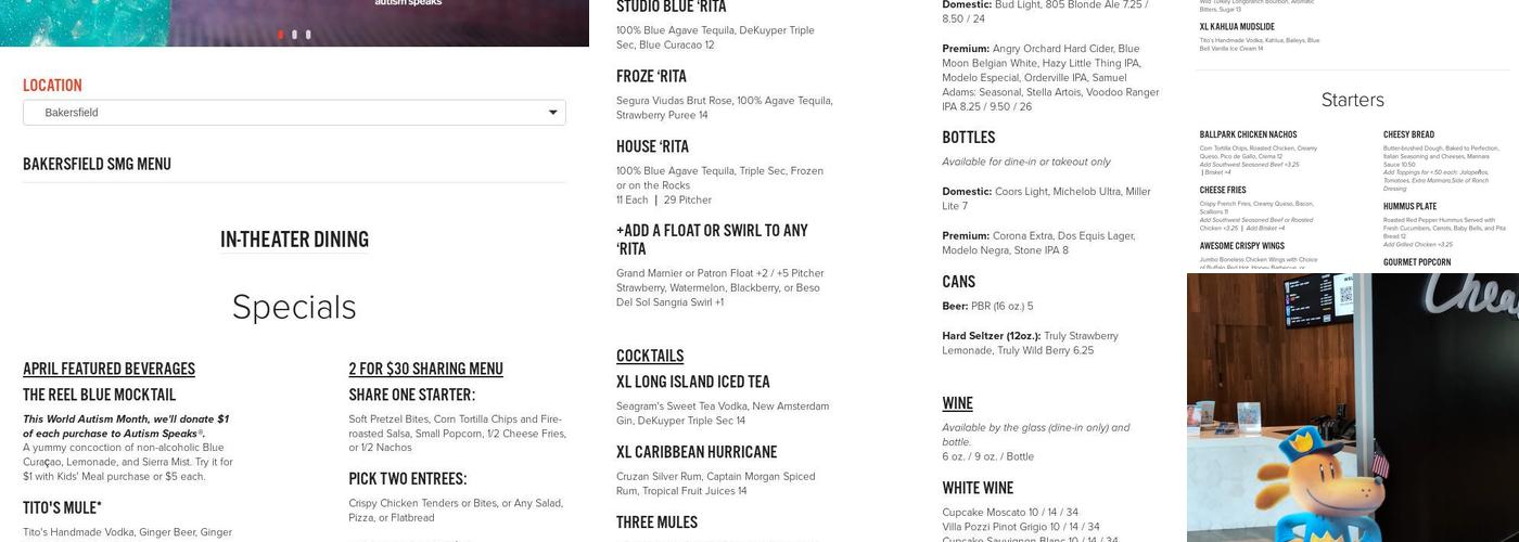 Studio Movie Grill - Alpharetta Menu