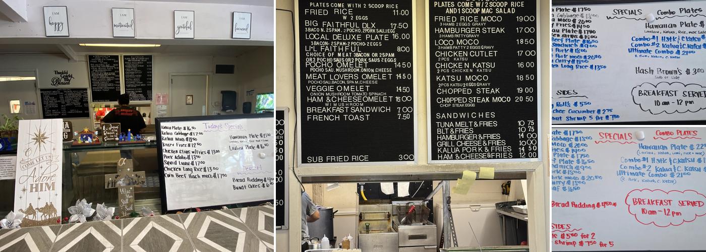 Faithful Grinds Menu