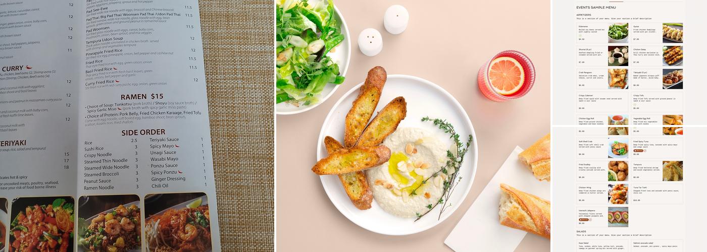 Kaze Sushi and Thai Menu