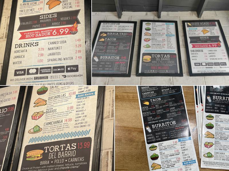 El Barrio Mexican Grill Menu