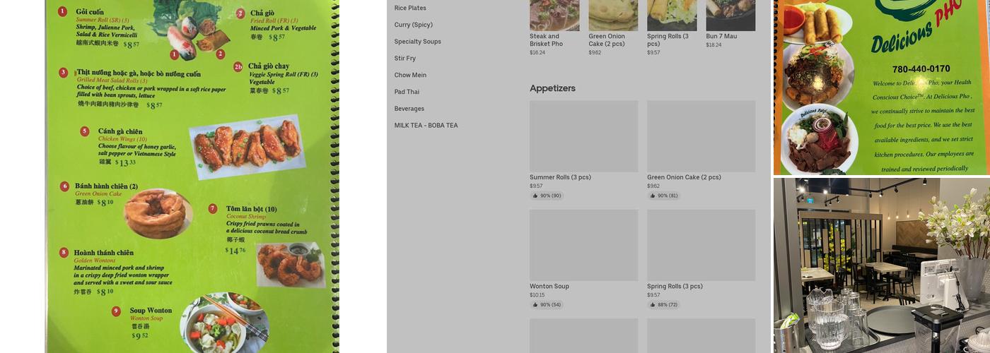 Delicious Pho Menu