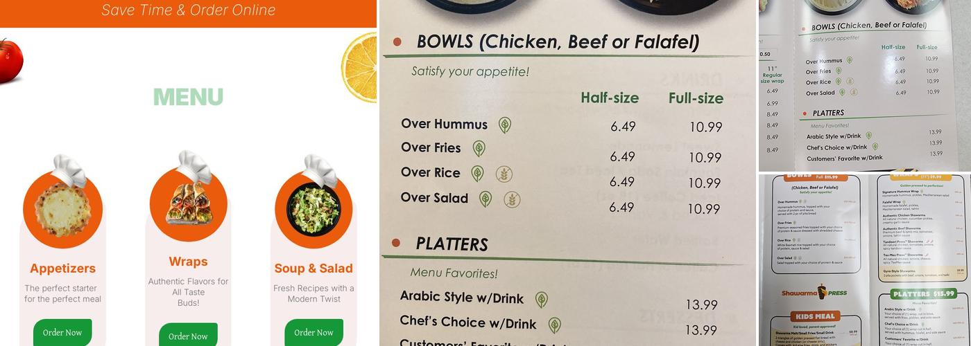 Shawarma Press - San Antonio Menu