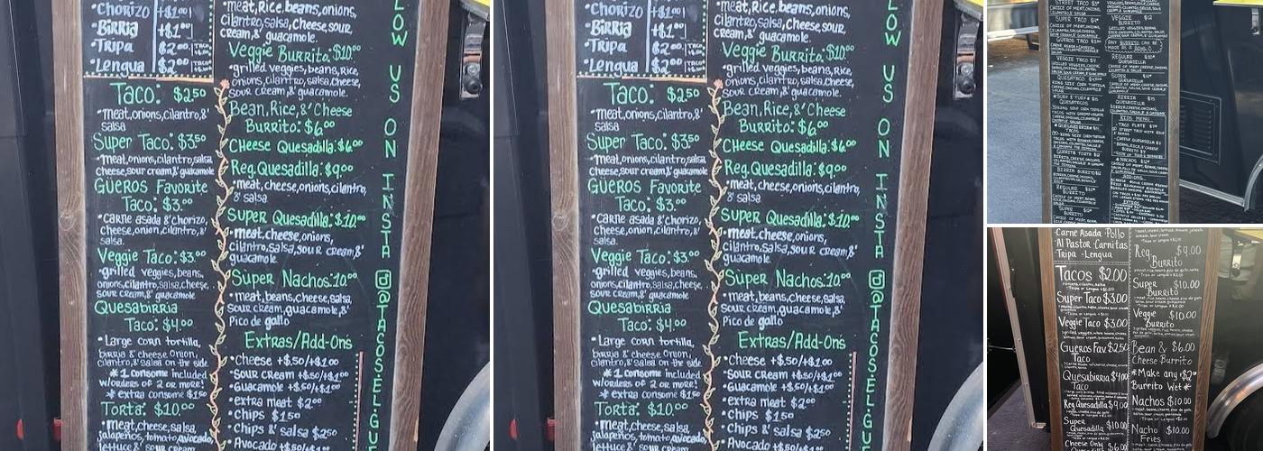 Tacos El Guero 209 Menu