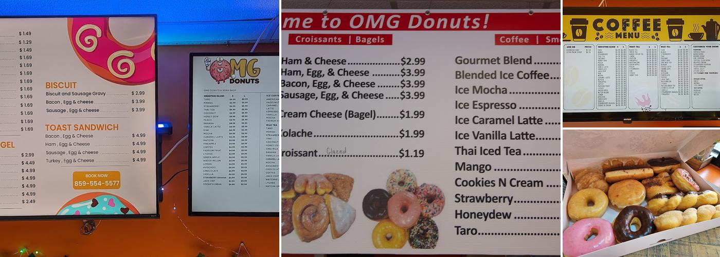 OMG Donuts Menu