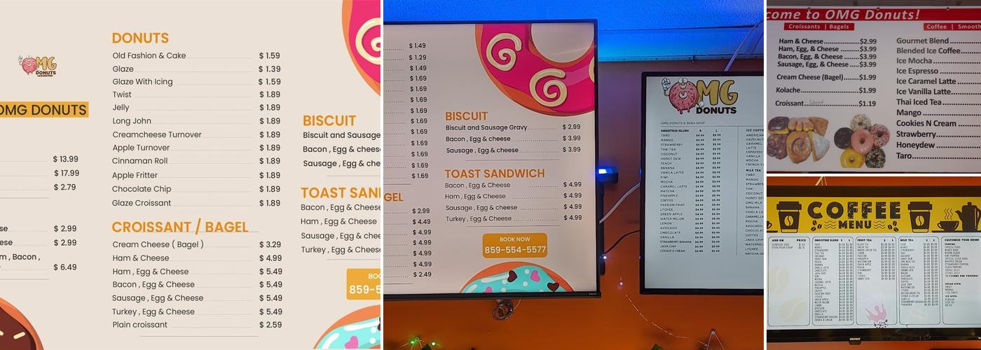 OMG Donuts Menu