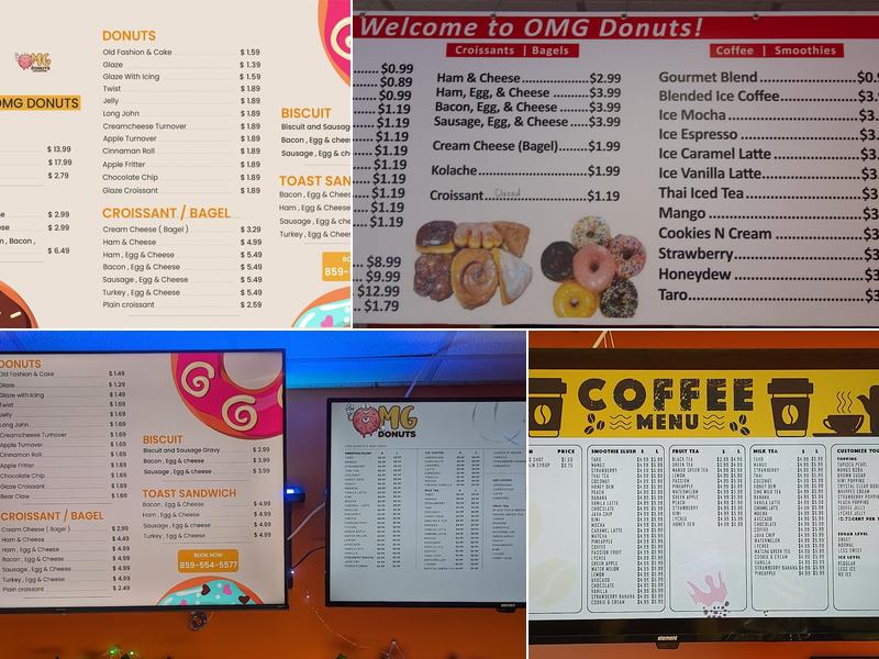 OMG Donuts Menu