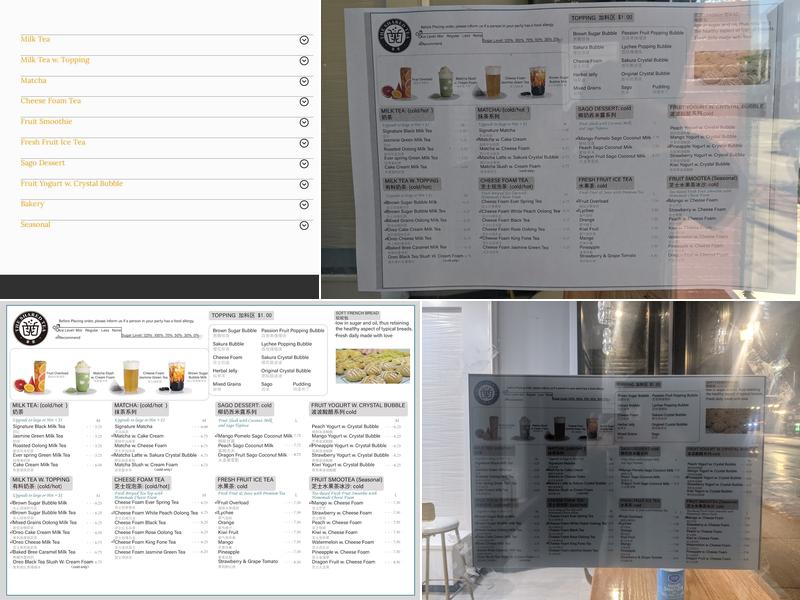 The Shared Tea Menu