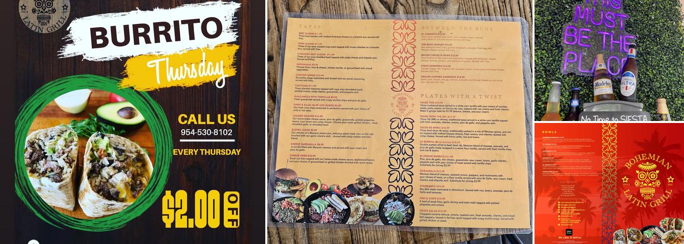 BOHEMIAN LATIN GRILL Menu