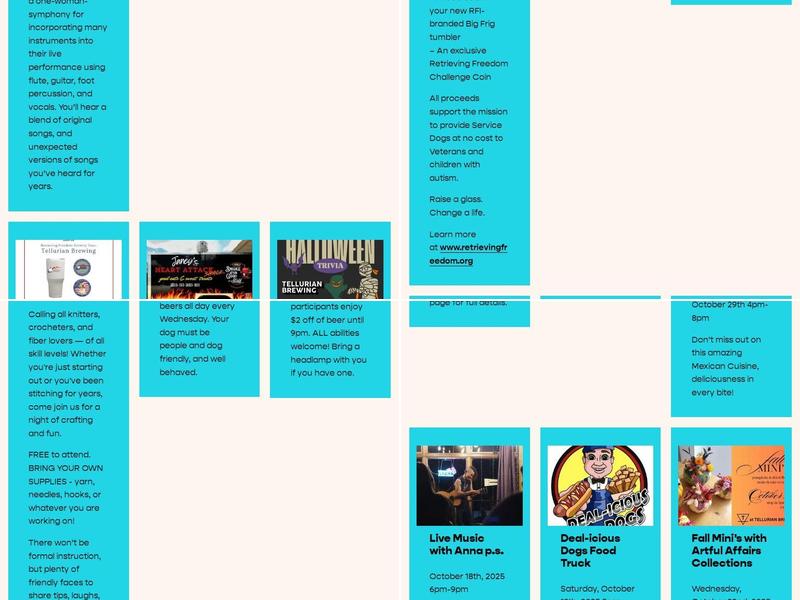 Tellurian Brewing Menu