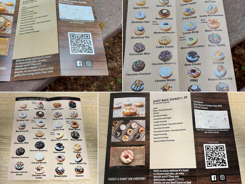 Dizzy Donuts Menu