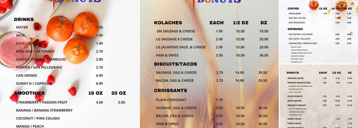 LV Donuts Menu