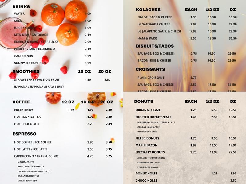 LV Donuts Menu