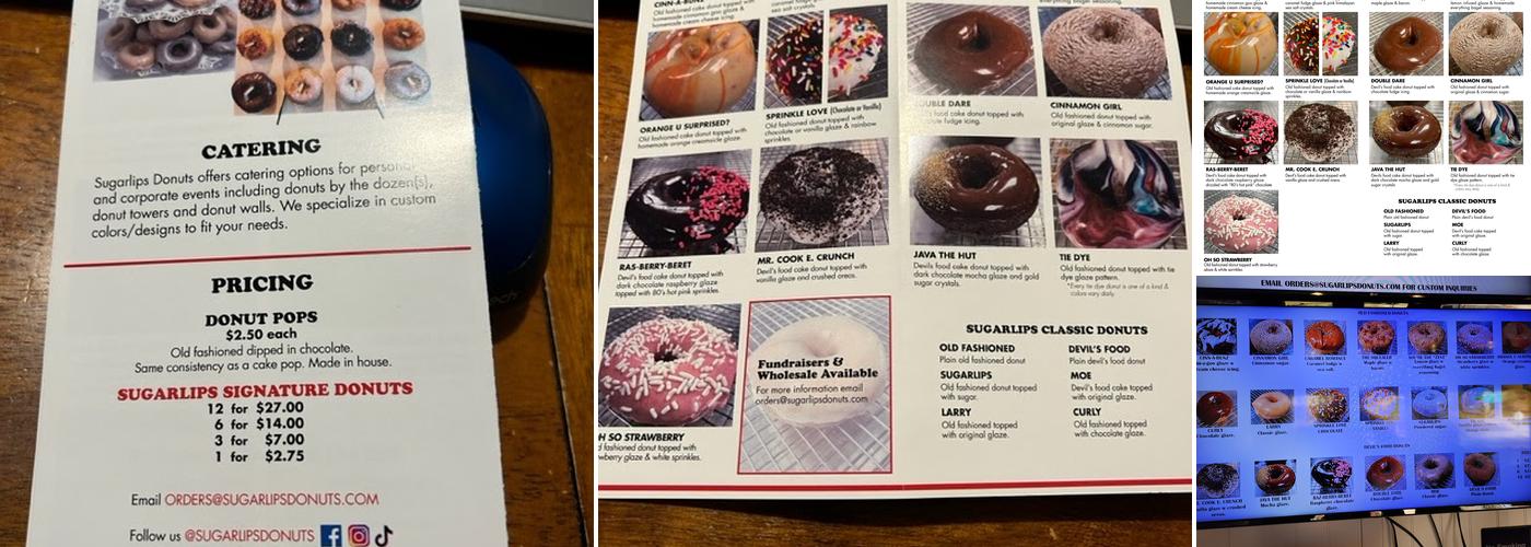 Sugarlips Donuts Menu