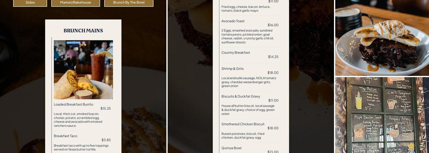 Clara B's Kitchen Table Menu