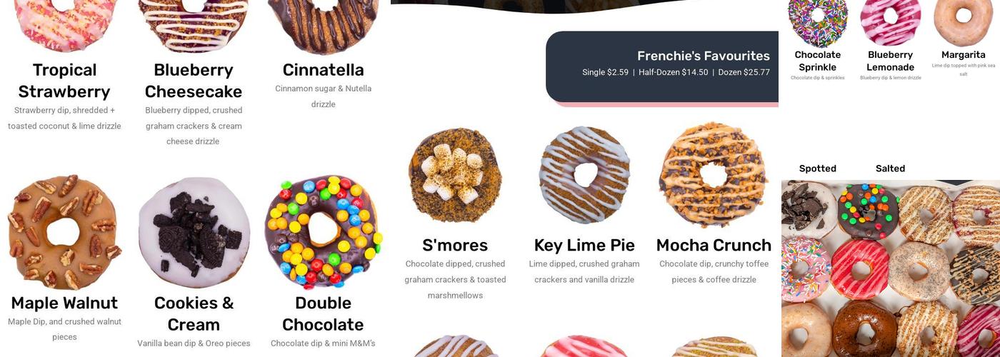 Frenchie’s Doughnuts Menu