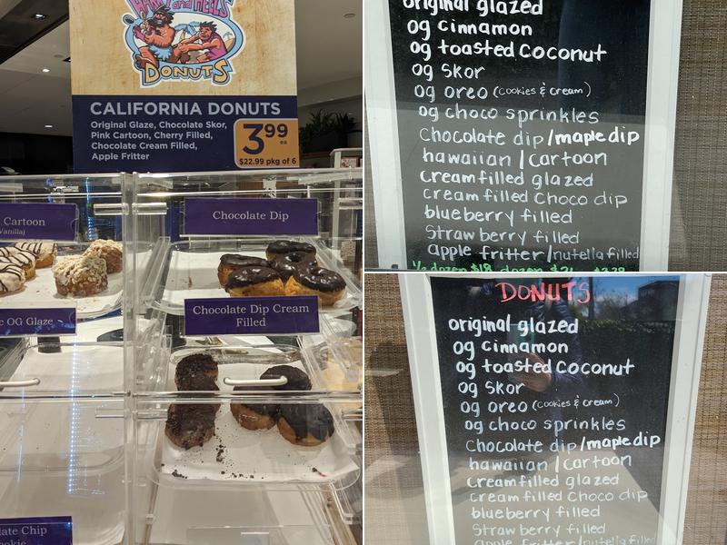 Harry and Heels California Donuts Menu