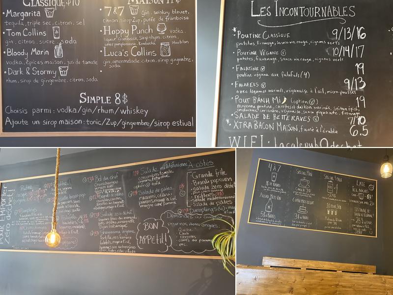 La Cale - pub zéro déchet Menu