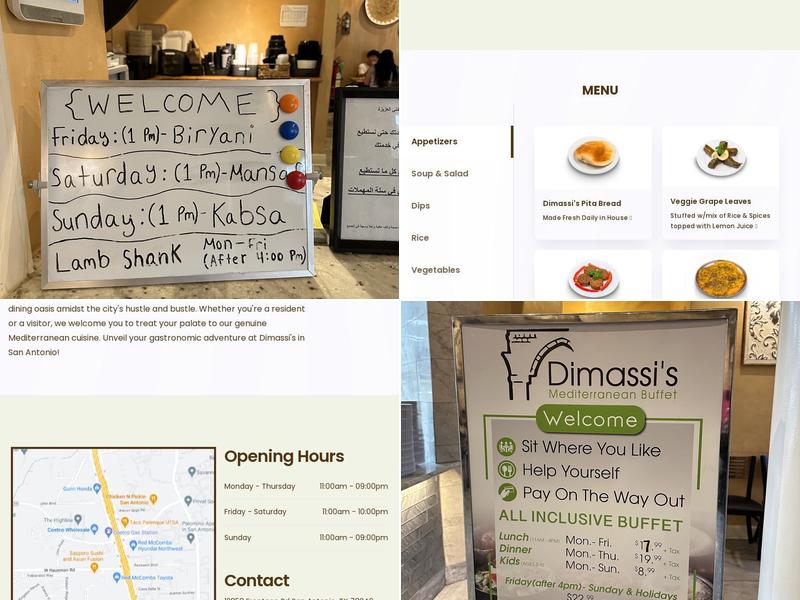 Dimassi's Mediterranean Buffet Menu