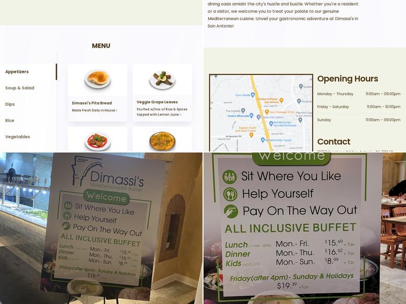 Dimassi's Mediterranean Buffet Menu