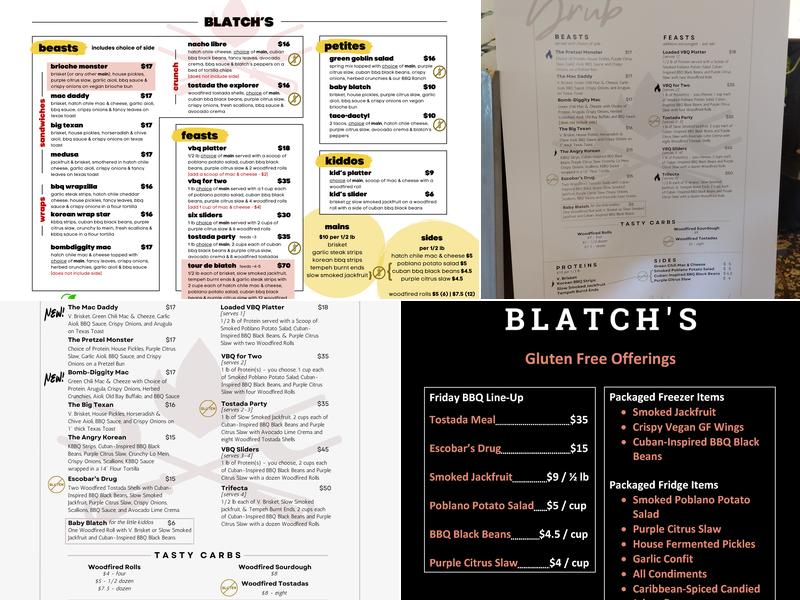 Blatch's Backyard BBQ Menu