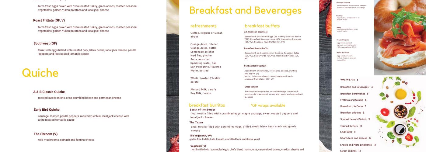 Above & Beyond Catering Menu