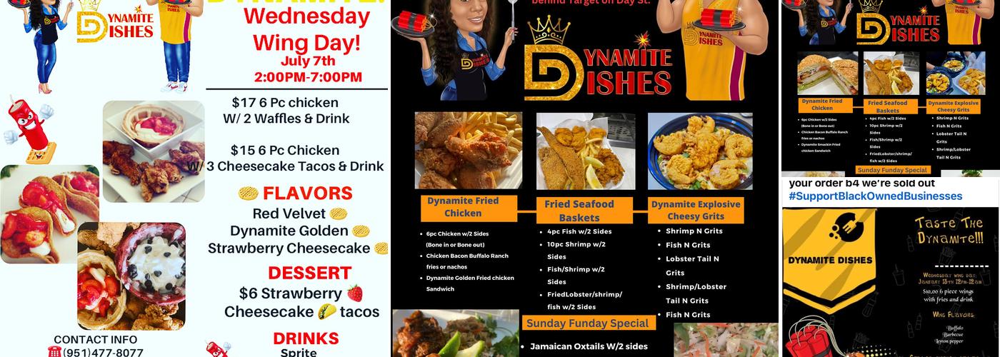Dynamite Dishes Menu