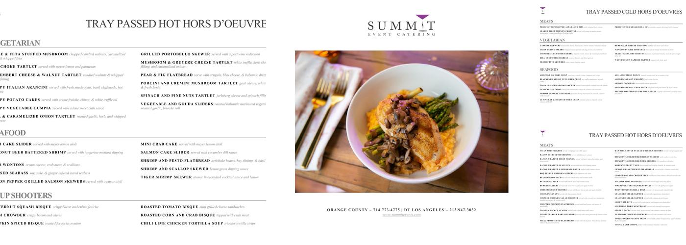 Summit Event Catering Menu