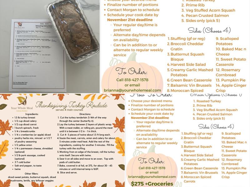 Your Whole Meal, Nutrition-Centered Personal Chef Menu