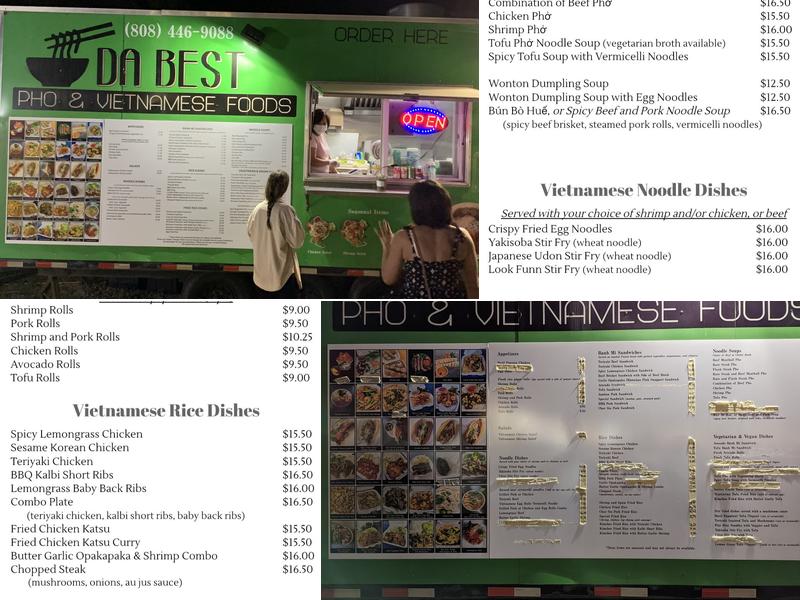 Da Best Phó & Vietnamese Foods Menu