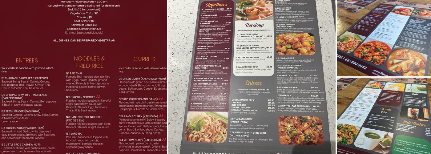 Little Spice Menu