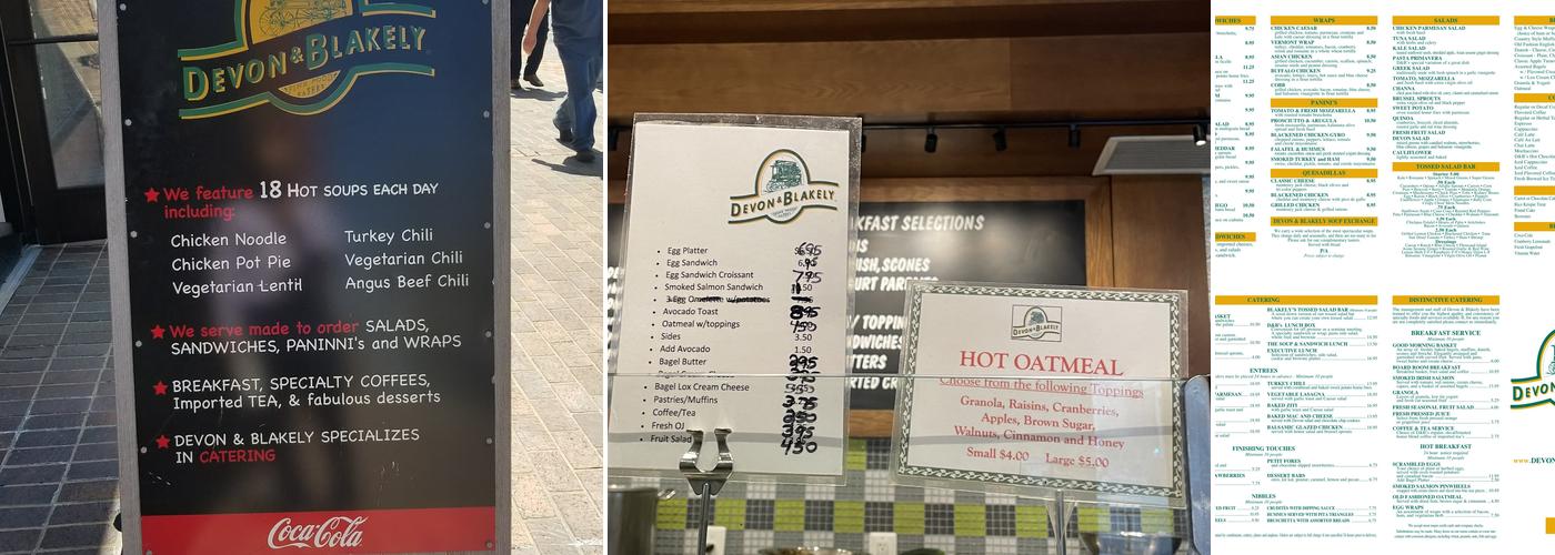 Devon & Blakely Menu