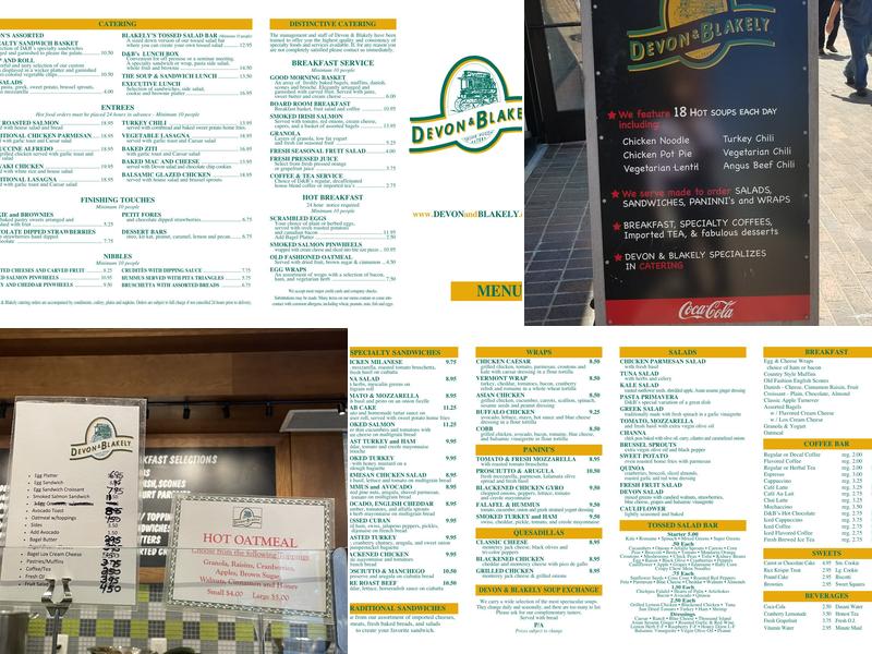 Devon & Blakely Menu