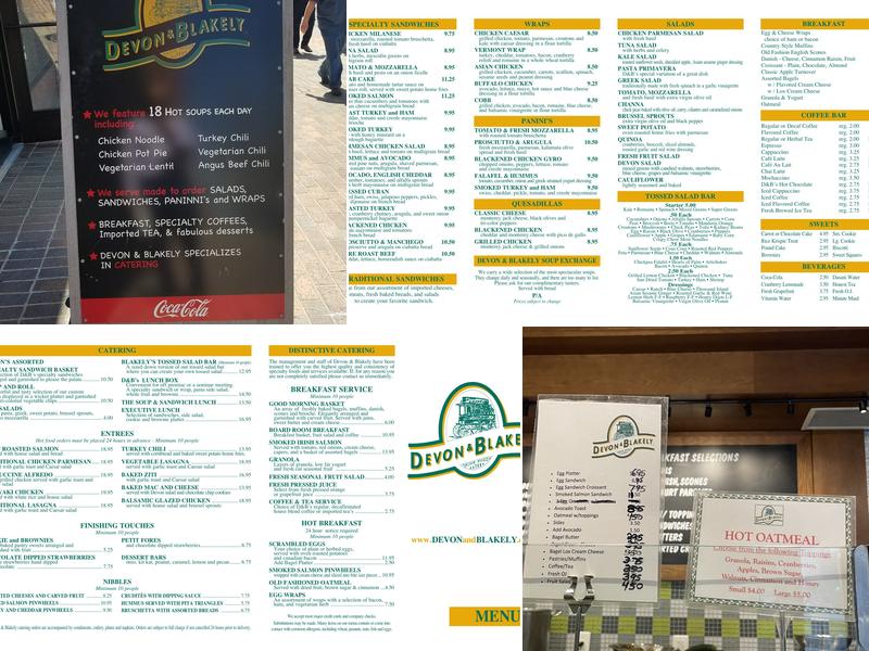 Devon & Blakely Menu