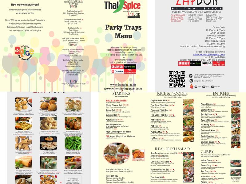 ZapVor by Thai Spice - Woodlands Menu