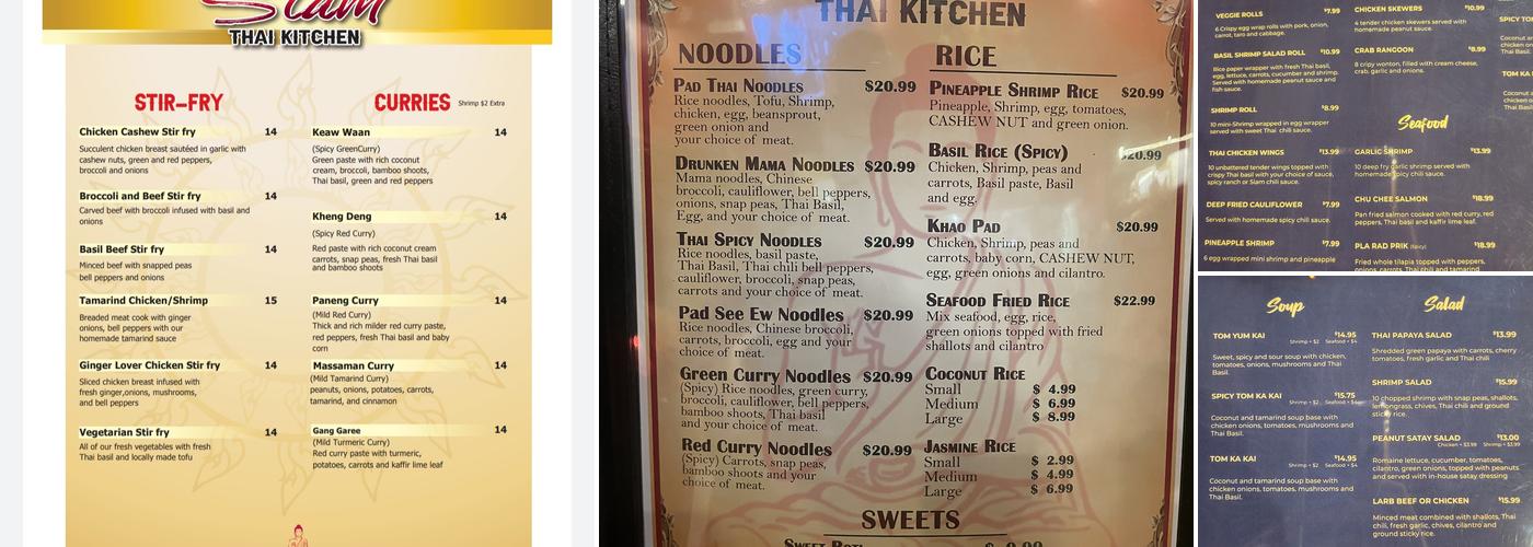 Siam Thai Kitchen Menu