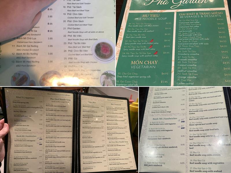 Pho Garden Menu