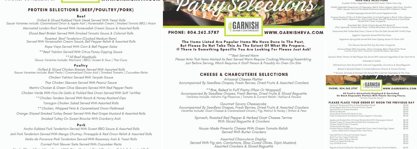 Garnish Menu