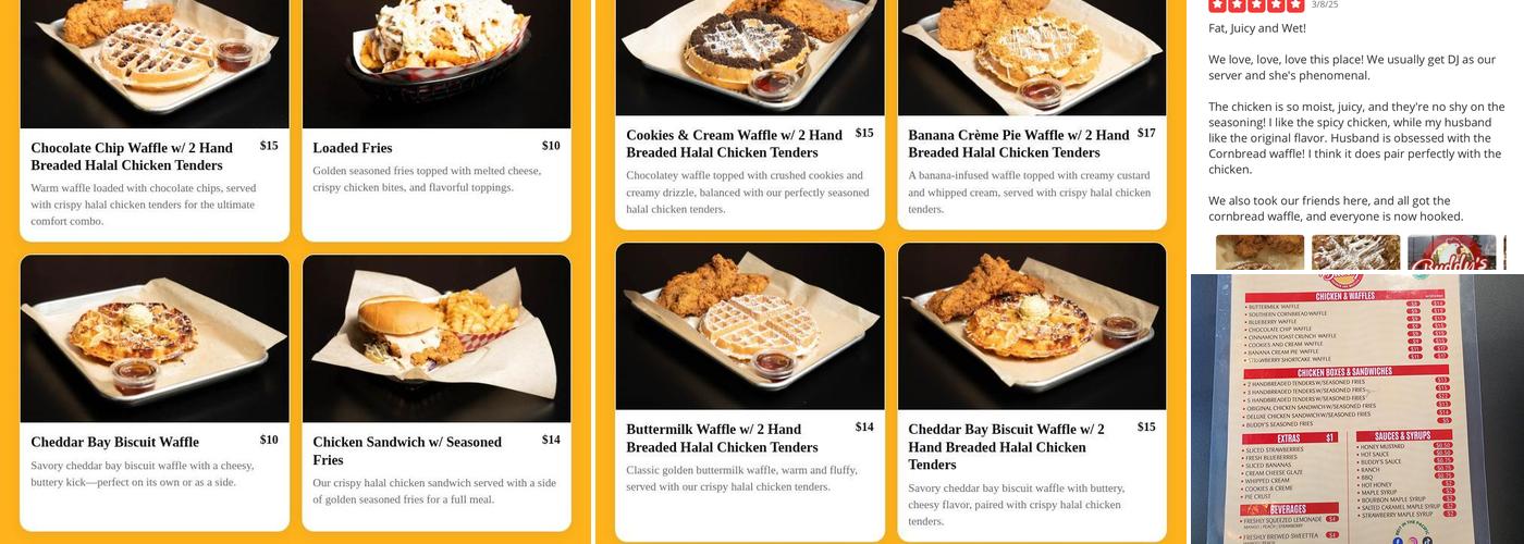 Buddy's Chicken & Waffles Menu