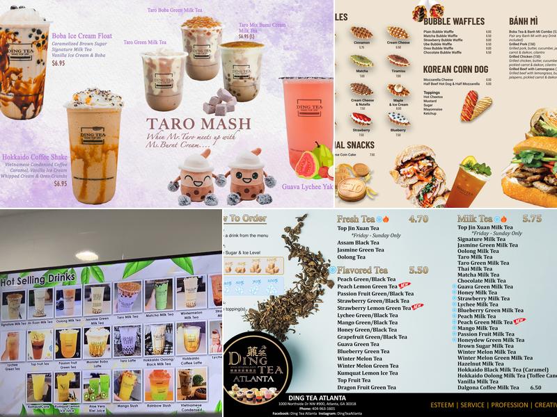 Ding Tea Atlanta Menu