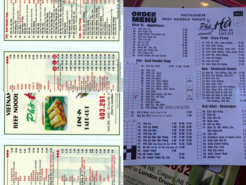 Pho Ha Vietnamese Noodle House Menu