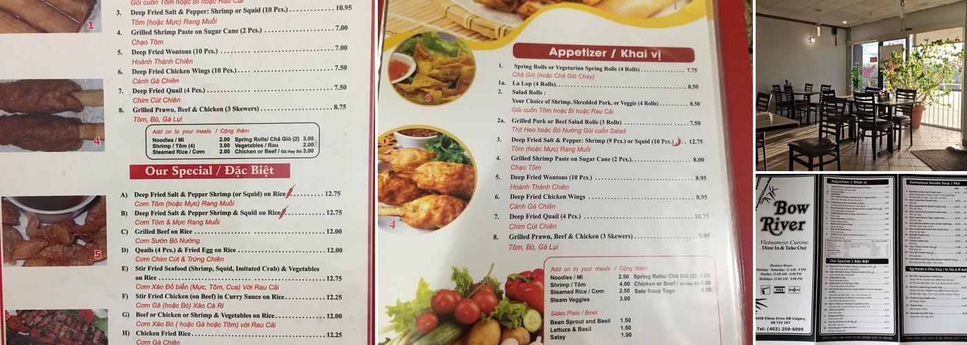 Bow River Restaurant Menu