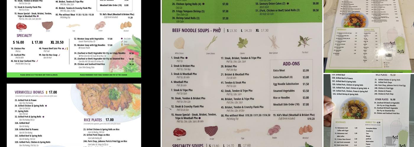 Pho Pham (Signal Hill) Menu