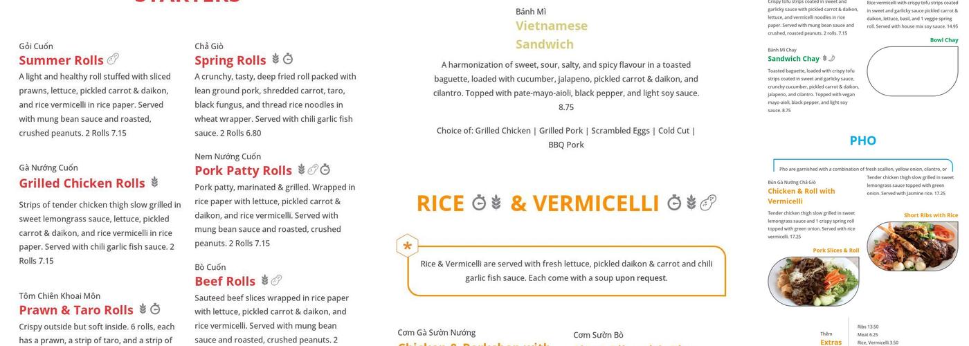 Pho Kitchen Menu