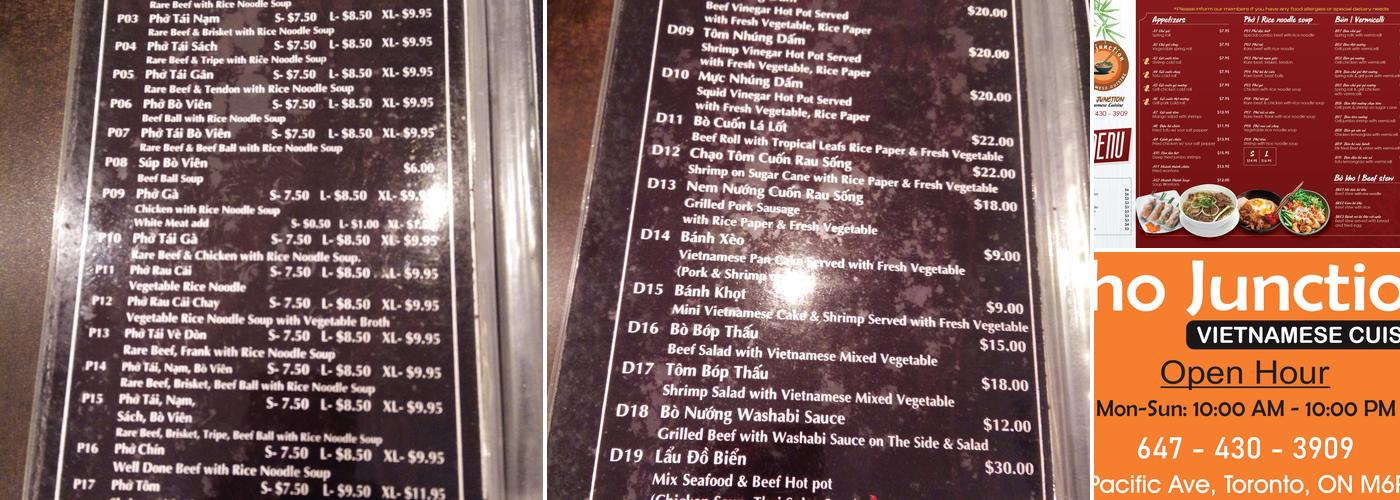 Pho Junction Menu