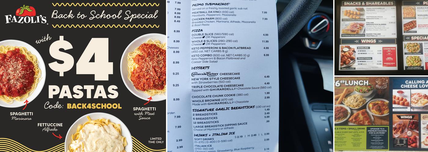 Fazoli's Menu