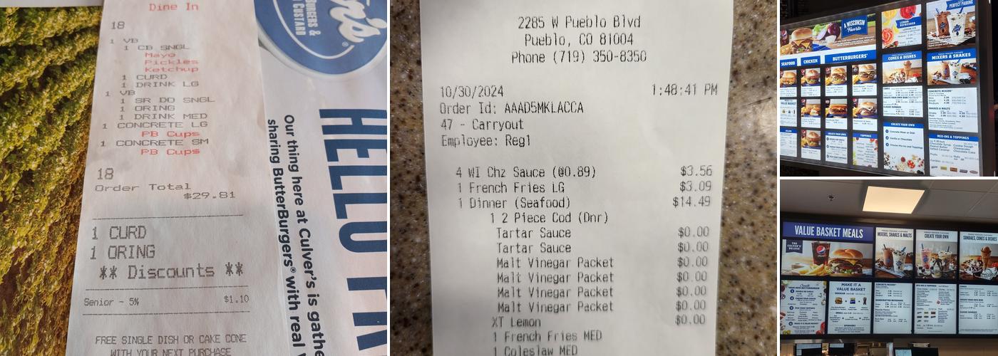 Culver’s Menu
